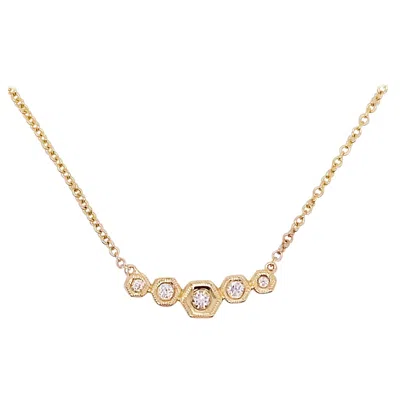 Pre-owned Gabriel & Co. Diamond Bar Necklace,  14 Karat Gold Diamond Bar Neck, Nk5424 In Multi