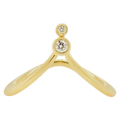 Pre-owned Gabriel & Co. Diamond Chevron Ring, 14k Gold Curved V Ring Made To Order 4-6wks Lr51827 In Multi