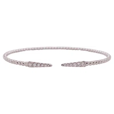 Pre-owned Gabriel & Co. Diamond Spike Bracelet Flexible Cuff Bangle, Made To Order, Bg4216-62 In Multi