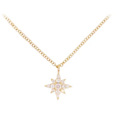 Pre-owned Gabriel & Co. Diamond Star Necklace, 14 Karat Gold, North Star Pendant, Nk6126 In Multi
