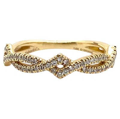 Pre-owned Gabriel & Co. Diamond Vine Twist Chevron Stack Band 14k Gold, 0.20carat, Made To Order Lr51168 In Multi