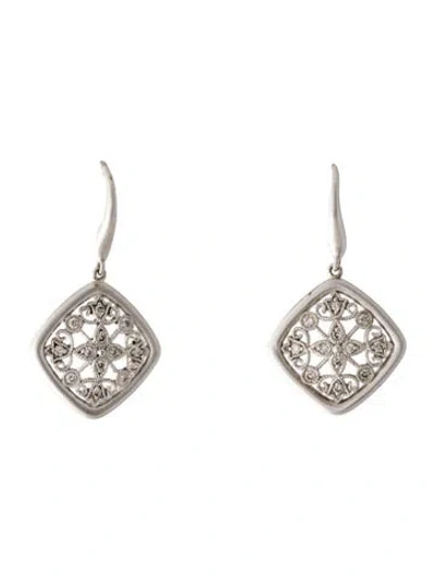 Pre-owned Gabriel & Co. Diamond Vintage Inspired Drop Earrings In Multicolor
