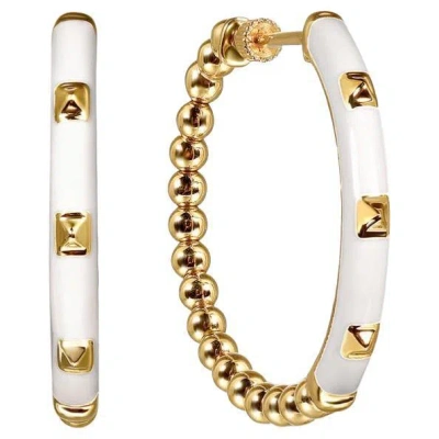 Pre-owned Gabriel & Co. Enamel Flex Hoops In 8 Colors 14k Yellow Gold Thread Screw Eg15177e9