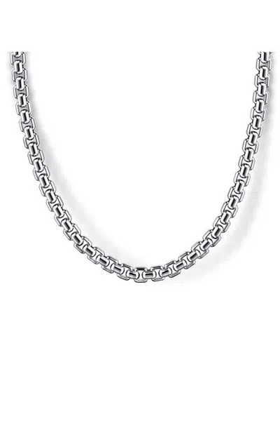 Gabriel & Co. Facets Sterling Silver Chain Necklace In Metallic