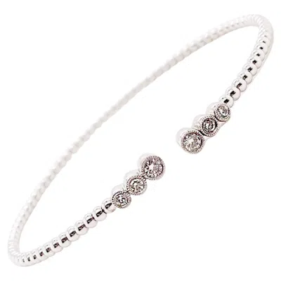 Pre-owned Gabriel & Co. Flexible Cuff Diamond Split Bracelet 14k Gold, Wire Flex, Made To Order, Bg4120 In Multi