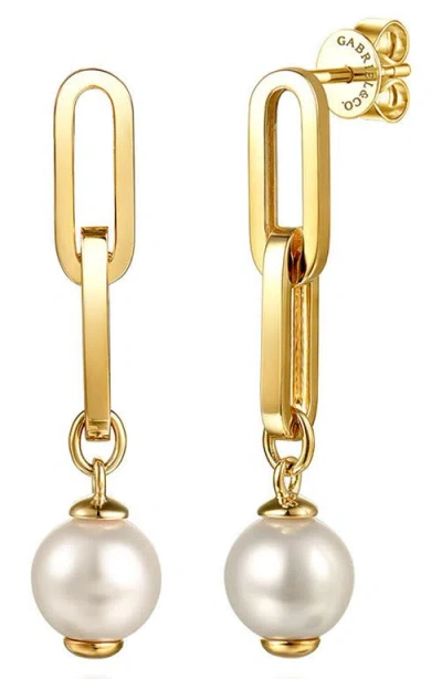 Gabriel & Co. Freshwater Pearl Drop Earrings In Gold