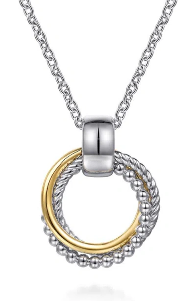 Gabriel & Co. Layered Circle Pendant Necklace In Multi