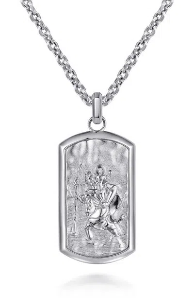Gabriel & Co. Modern Relics Saint Christopher Medallion Pendant Necklace In Gold