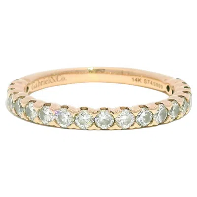 Pre-owned Gabriel & Co. Natural 0.76 Carat Round-brilliant Diamond 18-karat Stackable Band In Stock In Multi