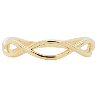 Pre-owned Gabriel & Co. Open Wire Twist Ring, 14 Karat Yellow Gold Twisted Stackable Stack Band, Lr51926
