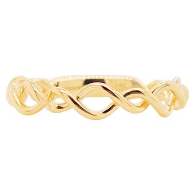 Pre-owned Gabriel & Co. Openwork Twist Minimalist Stack 14k Yellow Gold Stackable Band, Lr51691