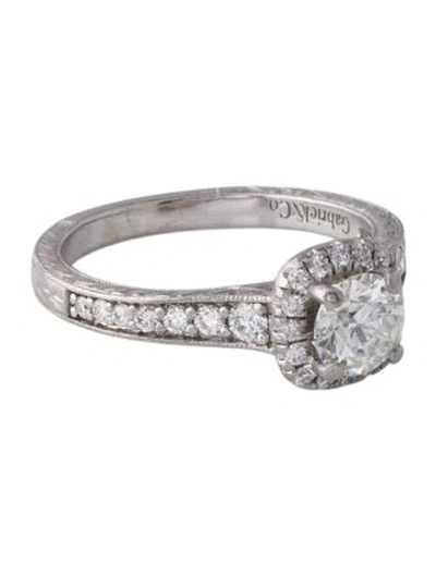 Pre-owned Gabriel & Co. Palladium 1.15ctw Diamond Cocktail Ring In Multi