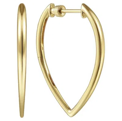 Pre-owned Gabriel & Co. Pear Droplet Hoops Geometric Inverted Teardrop Pear 14k Yellow Gold, Eg14183