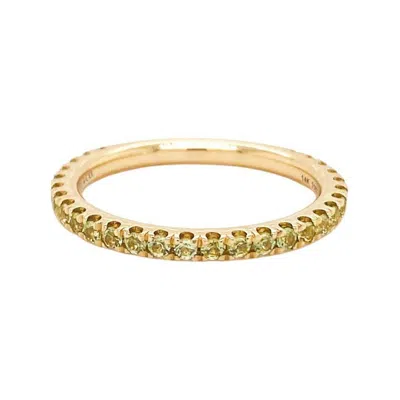 Pre-owned Gabriel & Co. Peridot Stackable 2mm Band 14k Gold August 3/4 Around Wedding Stack Lr50889 In Multi