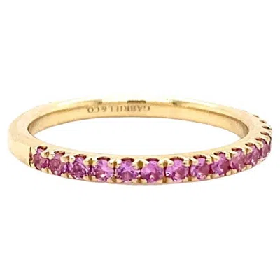 Pre-owned Gabriel & Co. Pink Sapphire Stackable Ring 2mm 14k Gold 3/4 Band, Wedding, Stack, Lr50889