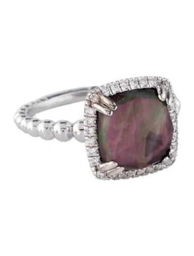 Pre-owned Gabriel & Co. Quartz, Mother Of Pearl & Diamond Cocktail Ring In Multicolor