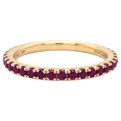 Pre-owned Gabriel & Co. Ruby Stackable July Birthstone Band 14k Gold 2mm Ring Wedding Stack Lr50889 In Multi