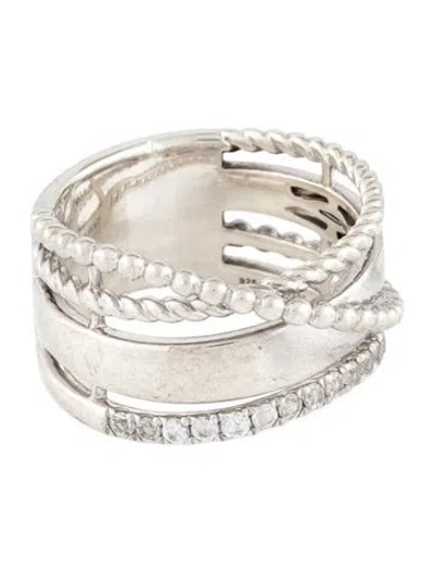 Pre-owned Gabriel & Co. Sapphire Bujukan Twisted Band Ring In Multi