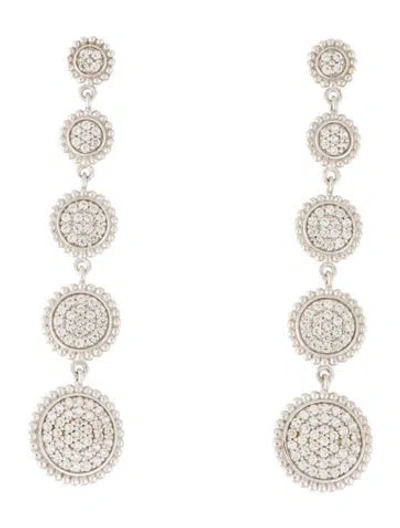 Pre-owned Gabriel & Co. Sapphire Circle Drop Earrings In Multi