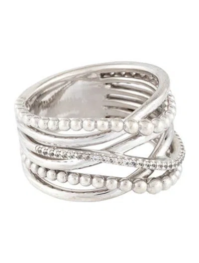 Pre-owned Gabriel & Co. Sapphire Criss Cross Band Ring In Multi