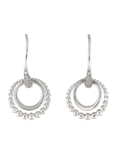 Pre-owned Gabriel & Co. Sapphire Hoop Drop Earrings In Multicolor