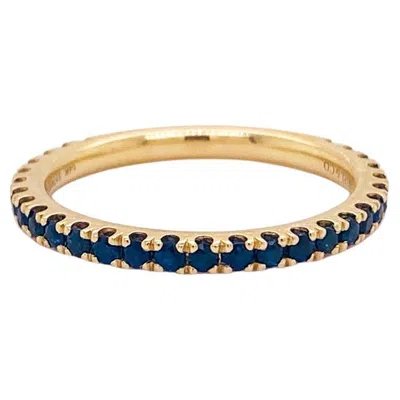 Pre-owned Gabriel & Co. Sapphire Stackable September Birthstone 2mm Band 14k Gold Wedding, Stack Lr50889 In Blue