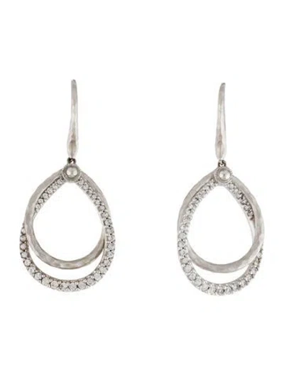 Pre-owned Gabriel & Co. Sapphire Tear Drop Earrings In Multi