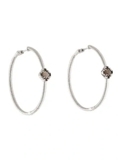 Pre-owned Gabriel & Co. Smoky Quartz Hoop Earrings In Multicolor