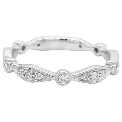 Pre-owned Gabriel & Co. Stackable Textured Diamond Band, Round, Marquise, 14k Gold, Made To Order Lr4749 In Multi