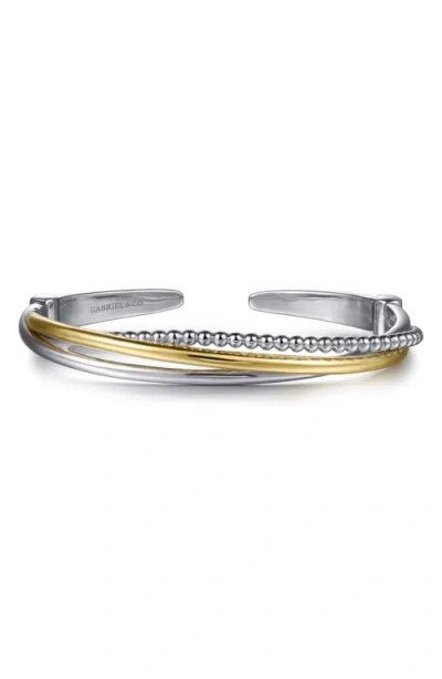 Gabriel & Co. Sterling Silver & 14k Gold Crisscross Bracelet In Multi