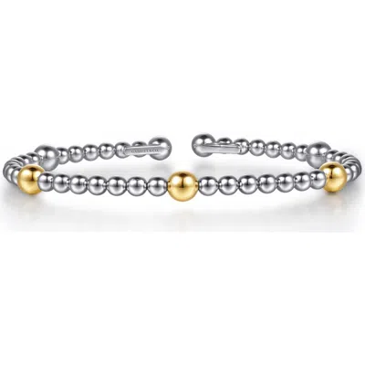 Gabriel & Co. Sterling Silver & 14k Gold Split Bangle Bracelet In Metallic