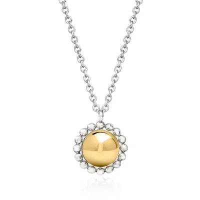 Gabriel & Co. Sterling Silver And 14kt Yellow Gold Bead Pendant Necklace In Brown