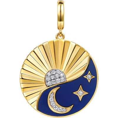 Gabriel & Co. Sun & Moon Diamond Charm In Multi