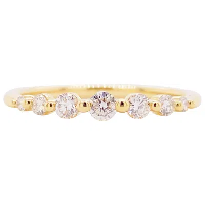 Pre-owned Gabriel & Co. Tapered Diamond Band Ring, 14k Gold Graduated Minimalist Slim Stack Lr51740 In Multi