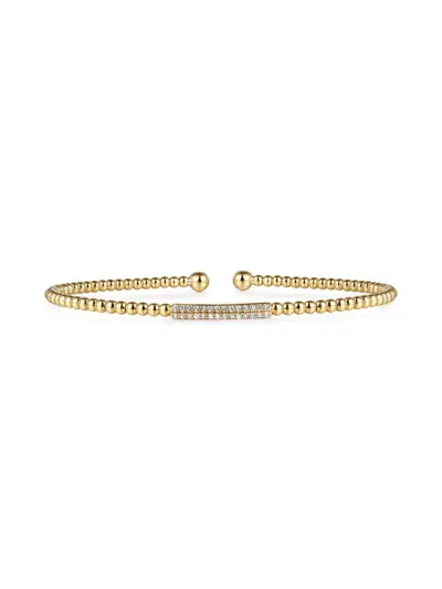 Gabriel & Co. Women's Bujukan 14k Gold & 0.14 Tcw Diamond Bar Cuff