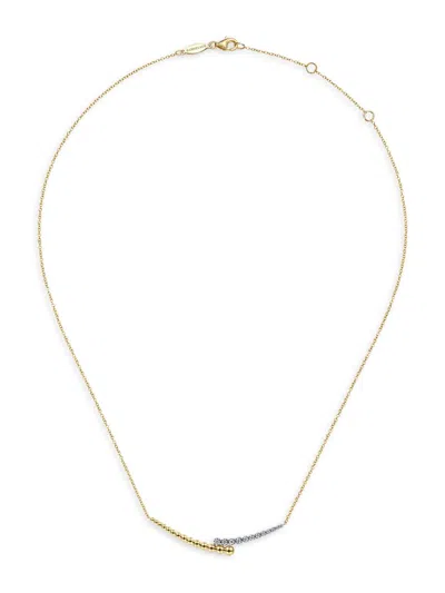 Gabriel & Co. Women's Bujukan 14k Gold & 0.18 Tcw Diamond Bar Necklace