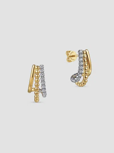 Gabriel & Co. Women's Bujukan 14k Gold & 0.18 Tcw Diamond J Hoop Earrings In Yellow Gold