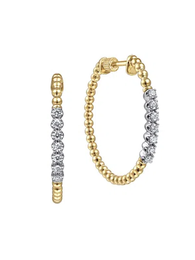 Gabriel & Co. Women's Bujukan 14k Gold & 0.30 Tcw Diamond Hoop Earrings