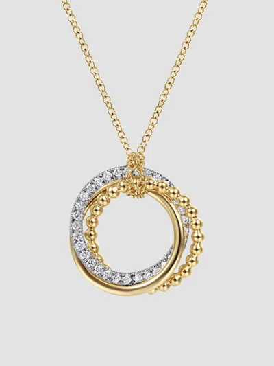 Gabriel & Co. Women's Bujukan 14k White & Yellow Gold & 0.25 Tcw Diamond Pendant Necklace