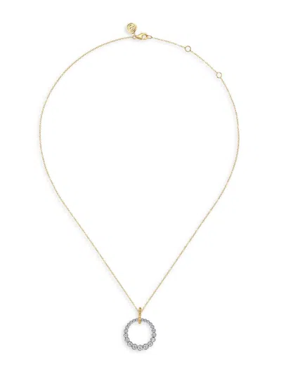 Gabriel & Co. Women's Bujukan 14k White & Yellow Gold & 0.50 Tcw Diamond Pendant Necklace