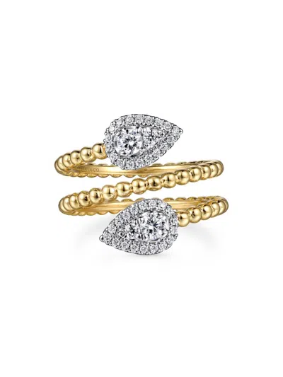 Gabriel & Co. Women's Bujukan 14k White & Yellow Gold & 0.50 Tcw Diamond Wrap Ring