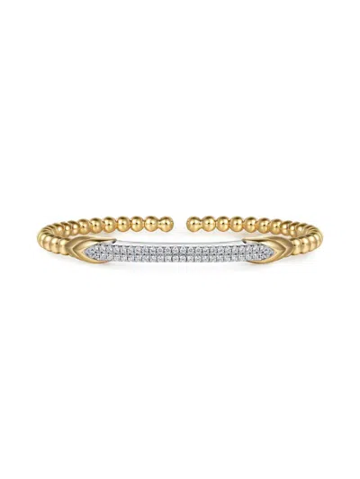 Gabriel & Co. Women's Bujukan 14k White & Yellow Gold & 0.55 Tcw Diamond Cuff Bracelet