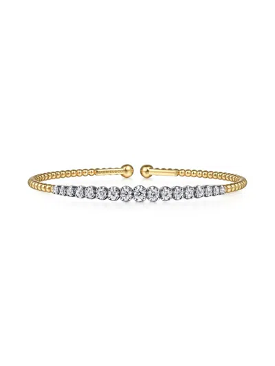 Gabriel & Co. Women's Bujukan 14k White & Yellow Gold & 0.75 Tcw Diamond Cuff Bracelet