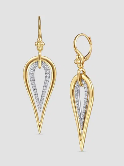 Gabriel & Co. Women's Bujukan 14k White & Yellow Gold & 0.75 Tcw Diamond Teardrop Earrings