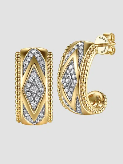 Gabriel & Co. Women's Bujukan 14k Yellow Gold & 0.23 Tcw Diamond J Hoop Earrings