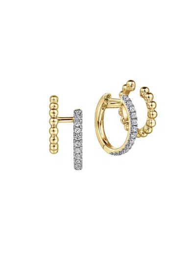 Gabriel & Co. Women's Bujukan 14k Yellow Gold & 0.35 Tcw Diamond Huggie Earrings