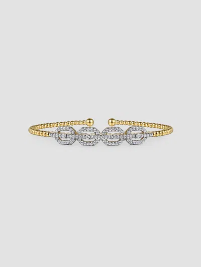 Gabriel & Co. Women's Bujukan 14k Yellow Gold & 0.60 Tcw Link Cuff Bracelet