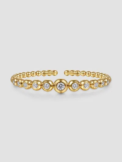Gabriel & Co. Women's Bujukan 14k Yellow Gold & 1.50 Tcw Diamond Beaded Cuff