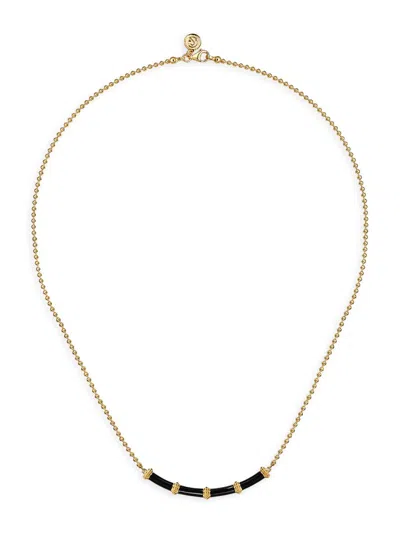 Gabriel & Co. Women's Bujukan 14k Yellow Gold & Enamel Bar Necklace