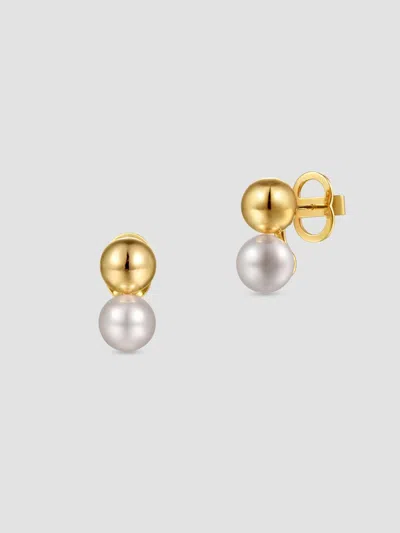 Gabriel & Co. Women's Bujukan 14k Yellow Gold & Pearl Stud Earrings